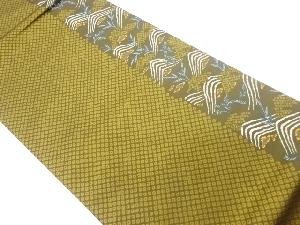 コシノヒロコ　鹿の子に草葉模様織出し袋帯